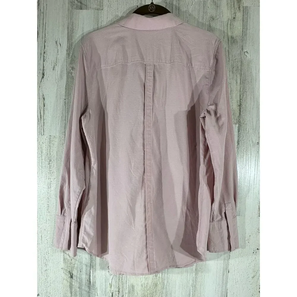 Chicos Silky Soft‎ Donny Half-Placket Shirt Size 1 or 8/10 Pink Button Front